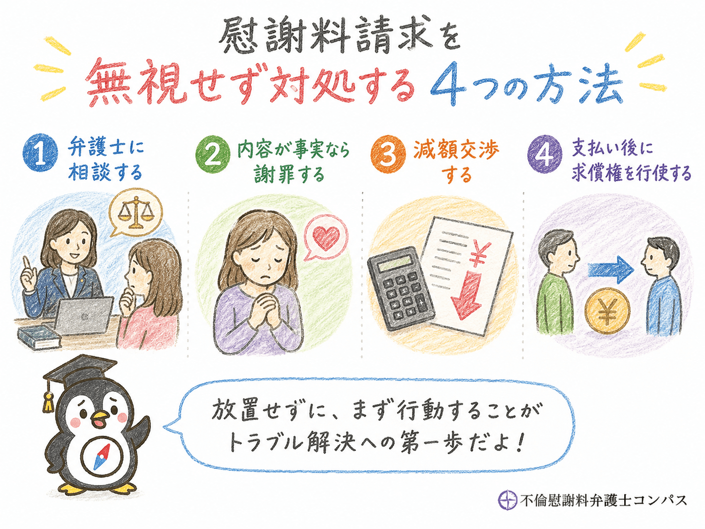 ４章　慰謝料請求を無視せず対処する方法４つ